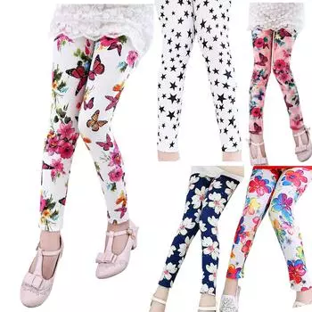 Детские девятые штаны с цветочным принтом для маленьких девочек, обтягивающие леггинсы для малышей 50 красный