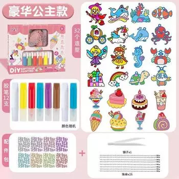 Детские DIY, Граффити Кристалл Клеевая Живопись, Живопись без Клея, Творческие Бисероплетение Ручной Работы, Песочная Живопись Игрушки Goo Card, Подвесные Украшения для Девочек розовый