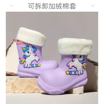 Детские дождевики для девочек 2-6 лет, детские мультяшные сапоги из ЭВА, водонепроницаемая обувь, нескользящая мягкая подошва, короткие резиновые сапоги для мальчиков Inner length 15.5cm (24/25 is not a standard size)