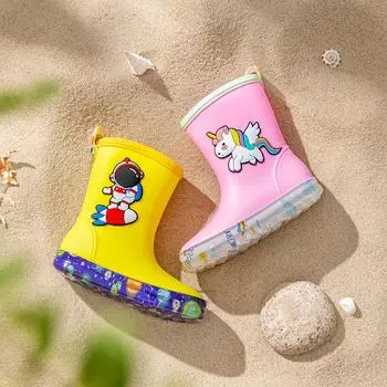 Детские дождевики с рисунком из мультфильма мальчики и девочки малыши студенты резиновые сапоги резиновые сапоги четыре сезона дети четыре сезона водная обувь inner length 15cm синий