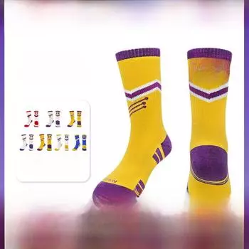 Детские дышащие нескользящие баскетбольные носки для весны/лета — дизайн средней длины из хлопка Size S