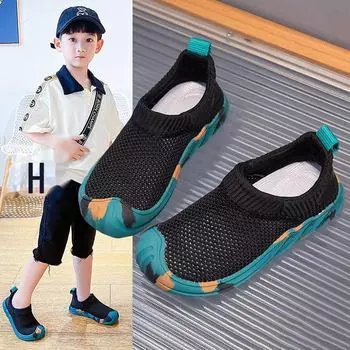 Детские дышащие сетчатые кроссовки без застежек - весна/лето 2025 г. - нескользящая мягкая подошва для мальчиков и девочек 32-37 - 6 pairs
