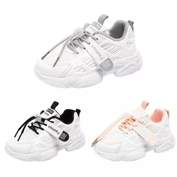 Детские дышащие сетчатые кроссовки для мальчиков и девочек, амортизирующая легкая нескользящая обувь, кроссовки 26