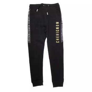 Детские джоггеры из смесового хлопка с вышитой надписью сбоку CHEVIGNON 4 ans темно серый