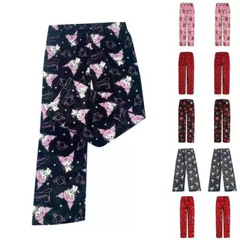 Детские фланелевые пижамные штаны повседневные домашние штаны 160 винный