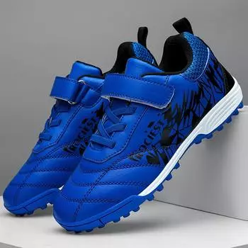 Детские футбольные бутсы 31-40 лет, молодежные футбольные бутсы с короткими шипами на липучке, тренировочные детские футбольные бутсы для мальчиков 31 красный