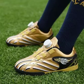 Детские футбольные бутсы C Luo ag со сломанным гвоздем TF для студентов с вращающейся кнопкой, нескользящие, спортивные, тренировочные, настоящие боевые ботинки 35