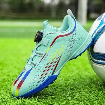 Детские футбольные бутсы Детские футбольные бутсы Профессиональные футбольные бутсы для мальчиков и девочек Противоскользящие футбольные бутсы Chaussure TF/FG Уличные футбольные бутсы 31 синий