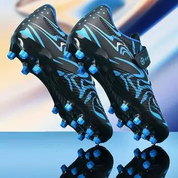 Детские футбольные бутсы для детей 30-38 лет, однотонные футбольные бутсы с волшебной клюшкой, тренировочные детские футбольные бутсы 30 красный