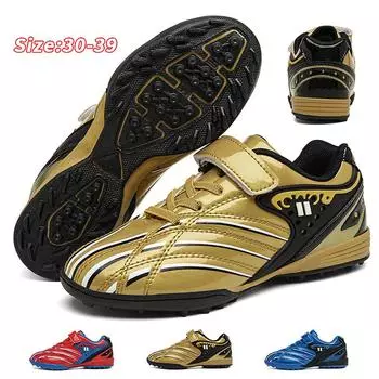 Детские футбольные бутсы для газона Детские бутсы для тренировок на траве Футбольные бутсы для мальчиков и девочек Профессиональные футбольные бутсы в помещении Нескользящие уличные футбольные бутсы для футбола Soocer 29 синий