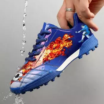 Детские футбольные бутсы для газона Детские бутсы для тренировок на траве Футбольные бутсы для мальчиков и девочек Профессиональные футбольные бутсы в помещении Нескользящие уличные футбольные бутсы для футбола Soocer 30 чёрный