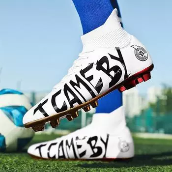 Детские футбольные бутсы для мальчиков, тренировочные на траве, для спорта на открытом воздухе, быстрый футбол, теннис, профессиональный, оригинальный, общество, футбольные бутсы для детей 31