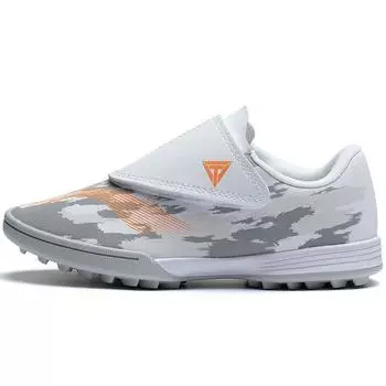 Детские футбольные бутсы Li Ning из искусственной кожи с цветными блоками, удобные, легкие, дышащие, с низким верхом, детские кроссовки серо-белого цвета ASTT008-3 36