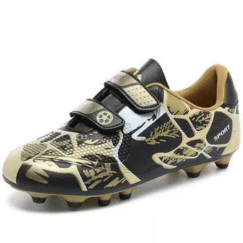 Детские футбольные бутсы Молодежные гвозди, однотонные футбольные бутсы с двойной волшебной клюшкой, тренировочные детские футбольные бутсы 28 красный