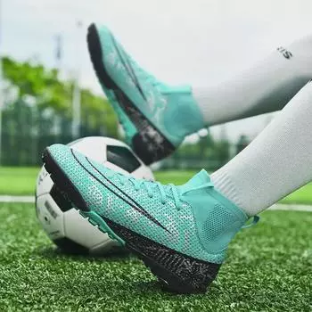 Детские футбольные бутсы с высоким верхом, длинными и короткими шипами для профессиональных соревнований 44