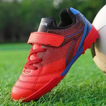 Детские футбольные бутсы Society FG Школьные футбольные бутсы Бутсы Травяные кроссовки для мальчиков и девочек Спортивная обувь для тренировок на открытом воздухе 31 красный