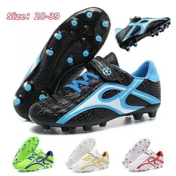 Детские футбольные бутсы Society FG Школьные футбольные бутсы Бутсы Травяные кроссовки для мальчиков и девочек Спортивная обувь для тренировок на открытом воздухе 28 синий