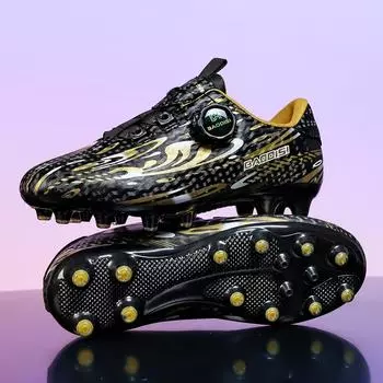 Детские футбольные бутсы Society FG Школьные футбольные бутсы Бутсы Травяные кроссовки для мальчиков и девочек Спортивная обувь для тренировок на открытом воздухе 28 чёрный