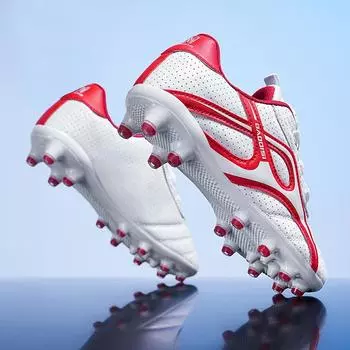 Детские футбольные бутсы Society TF/FG Школьные футбольные бутсы Бутсы Травяные кроссовки для мальчиков и девочек Спортивная обувь для тренировок на открытом воздухе Размер 28-39 39 красный