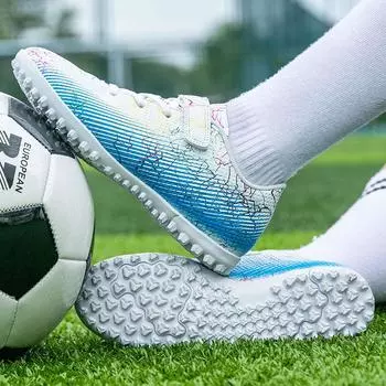 Детские футбольные бутсы TF для мальчиков и девочек, детские спортивные кроссовки для бега, футбольные бутсы для студентов-подростков, мягкие противоскользящие 29 розовый