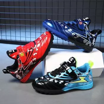 Детские футбольные бутсы, тренировочная обувь, кроссовки для мальчиков и девочек, студенческие кроссовки с заклепками TF со сломанными ногтями 31 чёрный