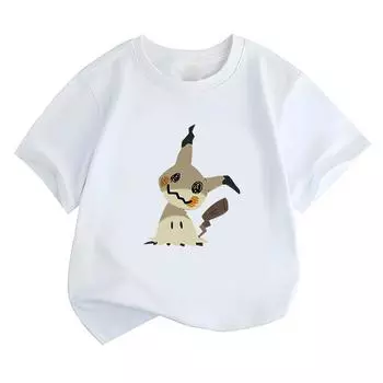 Детские футболки из хлопка, детские футболки, аниме, кавайные топы, новые, для мальчиков и девочек, забавные футболки с круглым вырезом и коротким рукавом 3T(100cm)