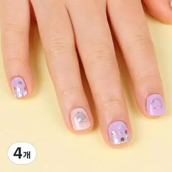 Детские гелевые полоски для ногтей Glossy Blossom Princess Jellica, сахар в форме сердца, 4 шт.