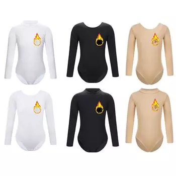 Детские гимнастические купальники для девочек с длинными рукавами, телесного цвета, нижнее белье, купальник для девочек, одежда для балета и танцев 3-4 Years