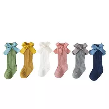 Детские гольфы для новорожденных девочек с бантиками и рюшами, Нескользящие испанские зимние теплые детские милые носки с ручками XS
