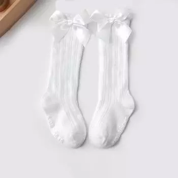 Детские гольфы с большим бантом до колена, длинные, мягкие, новые, детские носки, хлопковые, кружевные, детские носки, детские гольфы для девочки, дропшиппинг, носки для девочки 0-1 T