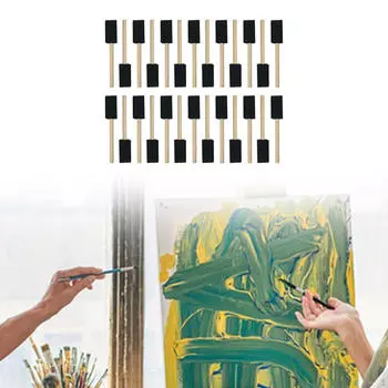 Детские губки для рисования, поролоновые кисти, художественные ремесла, портативная деревянная ручка для рисования 10cm