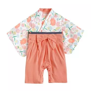 Детские хакама Японская Начальная Святыня 100 дней Первая Японская Одежда Детские хакама Детские хакама HF301 [SLINX] Одежда, Хакама, Комбинезон, Комбинезон, оранжевый