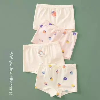 Детские хлопковые антибактериальные шорты-боксеры с рисунком среднего и большого размера для девочек 110 cm