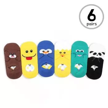 Детские хлопковые нескользящие носки-невидимки с милыми животными, Детские носки с животными - A 12cm
