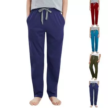 Детские хлопковые пижамные штаны с карманами 100 армия зеленый