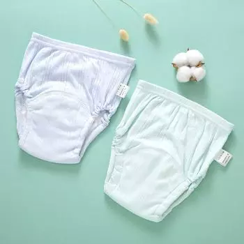 Детские хлопковые сетчатые обучающие штаны Детские тренировочные штаны в рубчик Детские сетчатые штаны 90 6-9KG зелёный