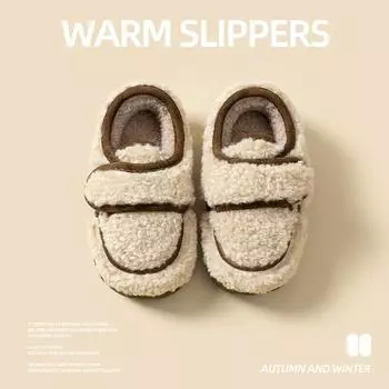 Детские хлопковые тапочки: Теплая домашняя и уличная одежда, симпатичный дизайн, для мальчиков и девочек 4-6 лет, идеально подходит для осени и зимы Inner Length 18cm, Sole 200, Size 28-29