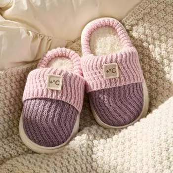 Детские хлопковые тапочки женские осенне-зимние для мамы и дочки, для родителей и детей, с мягкой подошвой, теплые, нескользящие, для девочек, пушистые туфли 25 жёлтый