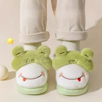 Детские хлопковые тапочки зимние для дома с плюшевой подошвой 30