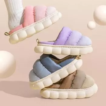 Детские хлопковые тапочки зимние для дома с плюшевой подошвой 19 розовый