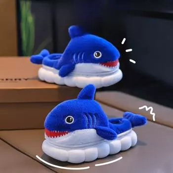 Детские хлопковые тапочки зимние для дома с плюшевой подошвой Size 24/25