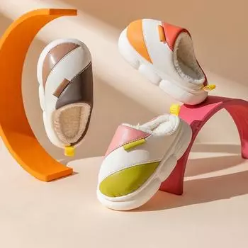 Детские хлопковые тапочки зимние для дома с плюшевой подошвой 27 розовый