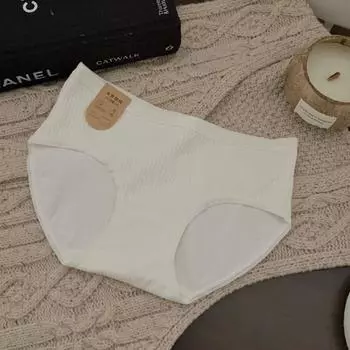 Детские хлопковые трусики Женское нижнее белье Трусы из чистого хлопка Бесшовное нижнее белье Треугольные трусики M