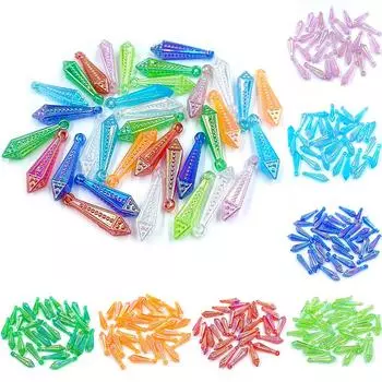 Детские и женские украшения 20 шт./упаковка 20 шт. Симпатичные шестиугольные хрустальные акриловые бусины цвета AB, подвески, ожерелье своими руками, ювелирные изделия ручной работы, аксессуары 7mm*30mm 20pcs/pack белый