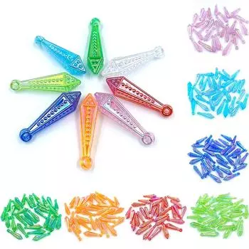 Детские и женские украшения 20 шт./упаковка 20 шт. Симпатичные шестиугольные хрустальные акриловые бусины цвета AB, подвески, ожерелье своими руками, ювелирные изделия ручной работы, аксессуары 7mm*30mm 20pcs/pack белый