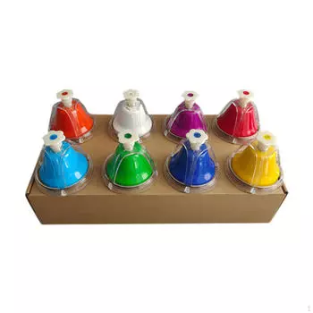 Детские игровые настольные колокольчики, набор ручных колокольчиков, ручная перкуссия 8 нот Rainbow Musical для