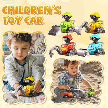 Детские игрушечные машинки для мальчиков 3, 4, 5, 6 и 7 лет, маленькие скользящие игрушечные машинки, роботы-экскаваторы с обратным ходом, детские подарки на день рождения One Size красный