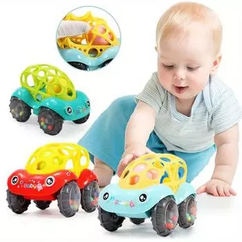 Детские игрушечные машинки, мягкие игрушки-погремушки, детские прорезыватели для зубов, детские погремушки, детские грузовики, подарки для детей от 1 до 3 лет, мягкие грузовики, подарки для детей красный