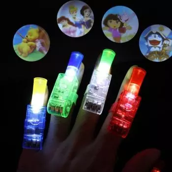 Детские игрушки Charm Cartoon 5/10 шт. Светящаяся игрушка Случайный цветовой узор Несколько узоров Праздничные подарки Светодиодный светящийся проекционный пальчиковый светильник 1Pc
