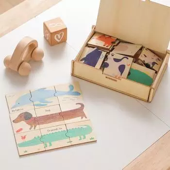 Детские игрушки, деревянные пазлы Монтессори, детские игрушки, доска для познания животных, обучающие развивающие игрушки для детей 1-3 лет